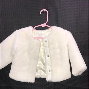 The childrens place faux fur dress coat 9-12months